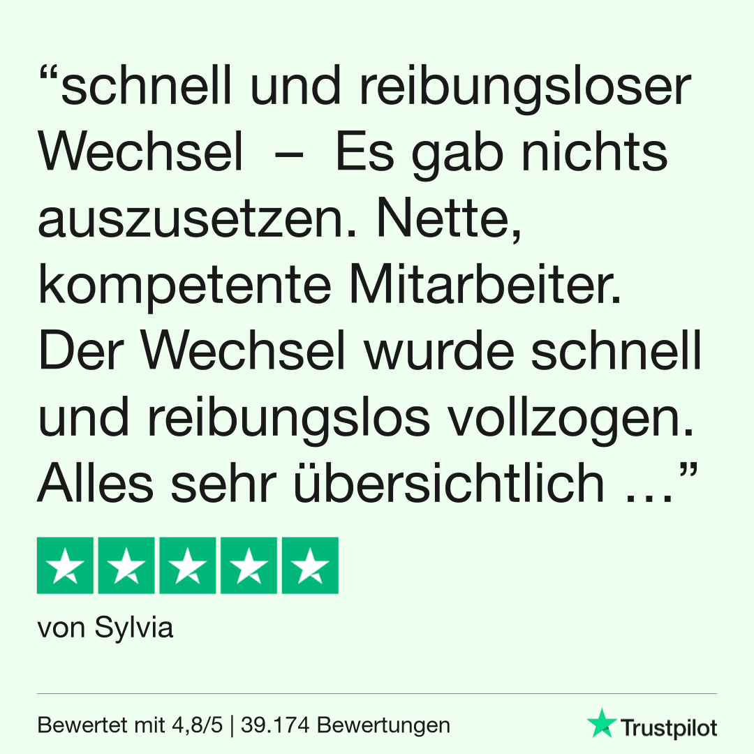 Schneller und reibungsloser Wechsel - 5 Sterne Kundenreview