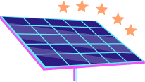 Solaranlage Grafik mit 5 Sternen