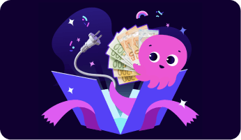 Offene Geschenkbox mit Geldscheinen