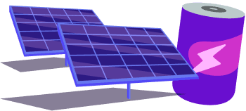 Solaranlage und Batterie