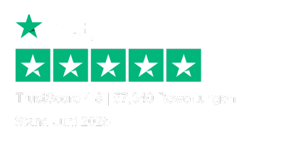 Trustpilot-Logo mit einer Bewertung von 4,8 von 5 Sternen, TrustScore 4,8 und 57340 Bewertungen