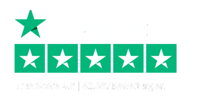 Trustpilot-Logo mit einer Bewertung von 4,8 von 5 Sternen, TrustScore 4,8 und 82387 Bewertungen