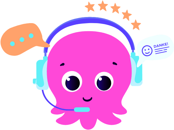 Oktopus Constantine arbeitet im Customer Service