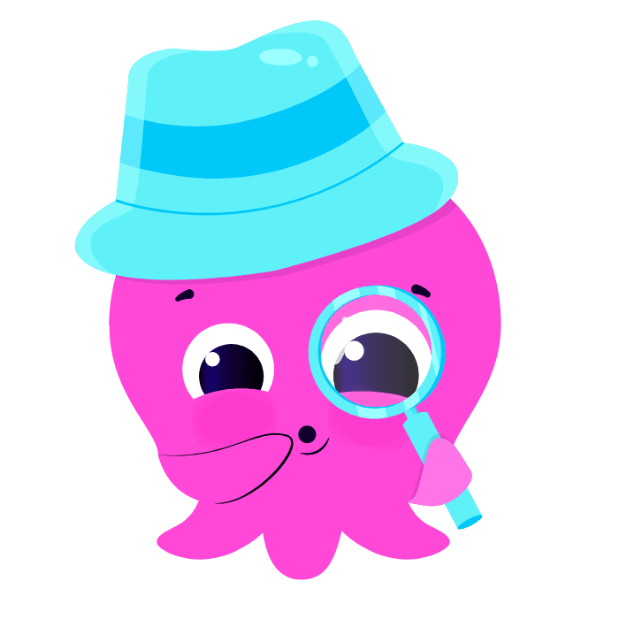 Oktopus Constantine Mit Hut und Lupe