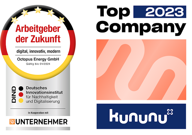 Auszeichnung des deutschen Innovationsinstituts als Arbeitgeber der Zukunft und Auszeichnung zur Top Company 2023 von Kununu